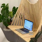 Contemporary Semicircular Desk in Solid Wood for Home Office – Space-Saving