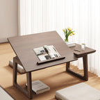Foldable Side Table in Solid Wood with Multi-Angle Surface – Japanese Modern Design for Living Room