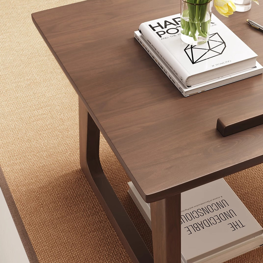 Foldable Side Table in Solid Wood with Multi-Angle Surface – Japanese Modern Design for Living Room