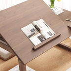 Foldable Side Table in Solid Wood with Multi-Angle Surface – Japanese Modern Design for Living Room