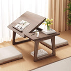 Foldable Side Table in Solid Wood with Multi-Angle Surface – Japanese Modern Design for Living Room