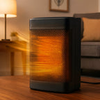 Indoor Electric Heater with Thermostat, Timer, and Oscillating Function