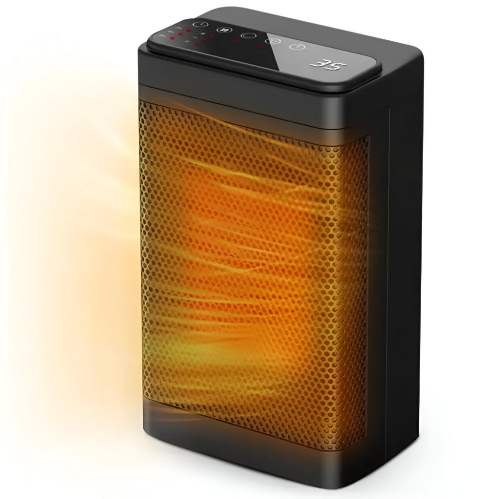 Indoor Electric Heater with Thermostat, Timer, and Oscillating Function