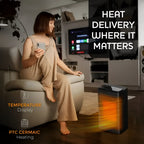 Indoor Electric Heater with Thermostat, Timer, and Oscillating Function