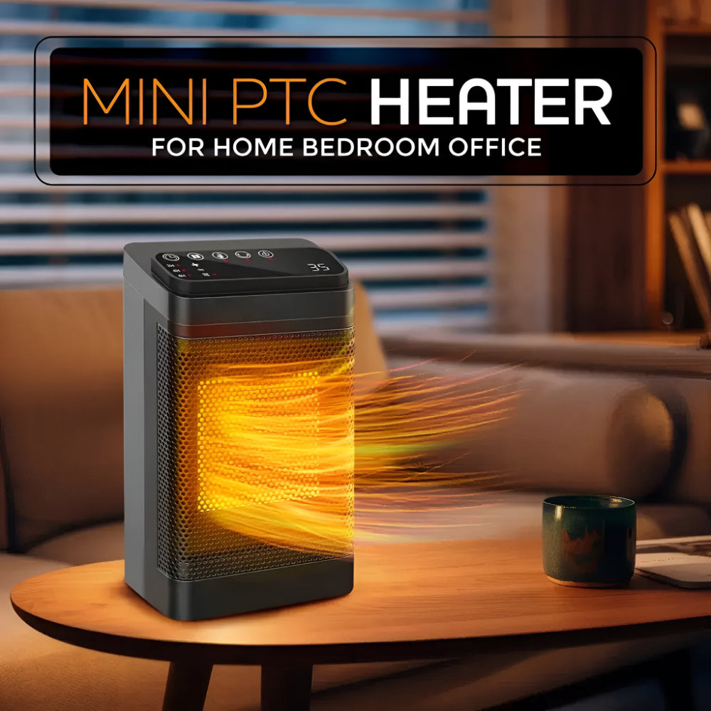 Indoor Electric Heater with Thermostat, Timer, and Oscillating Function