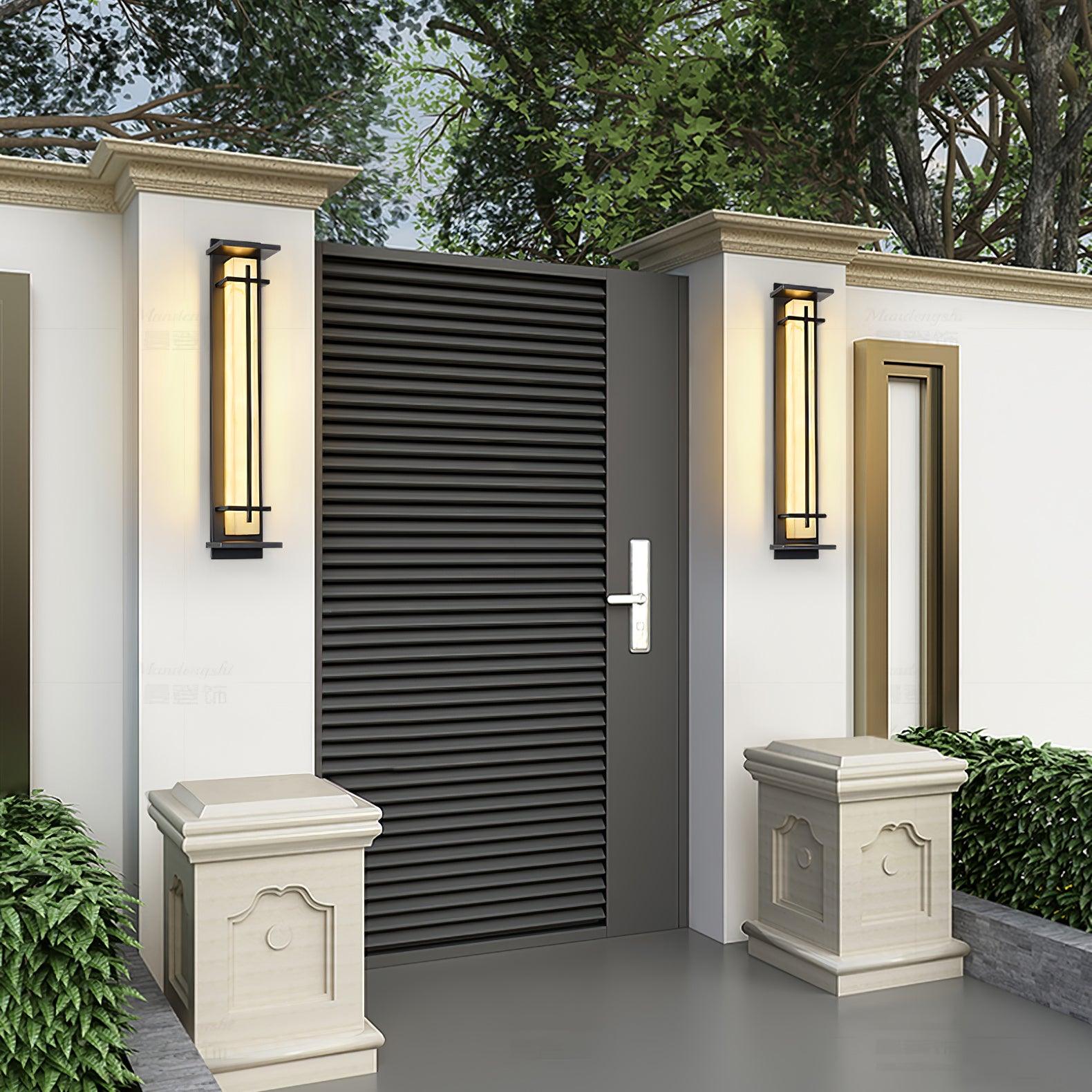 Waterproof LED Outdoor Wall Lamp in Alabaster Design