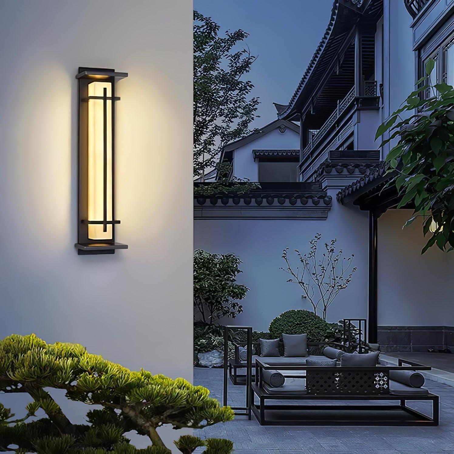 Waterproof LED Outdoor Wall Lamp in Alabaster Design