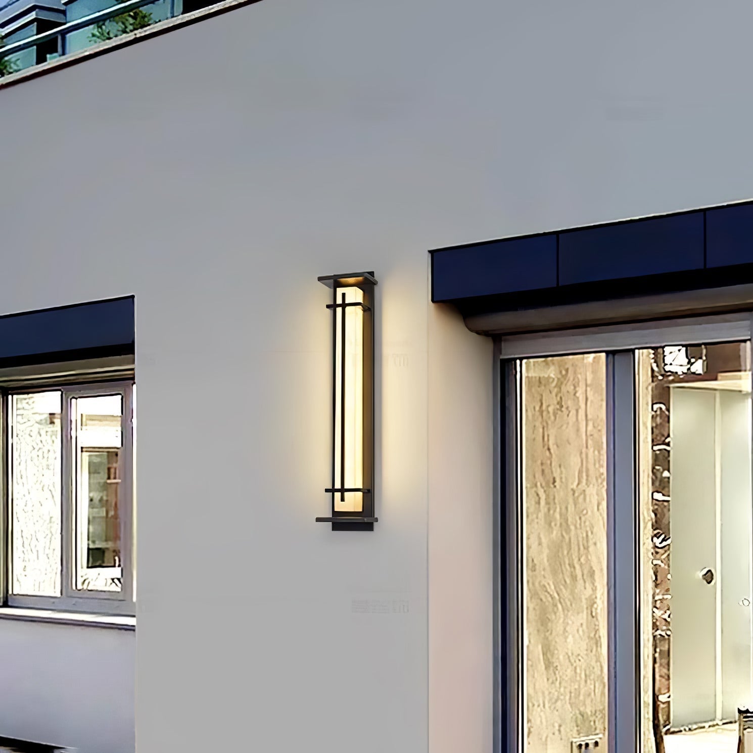 Waterproof LED Outdoor Wall Lamp in Alabaster Design