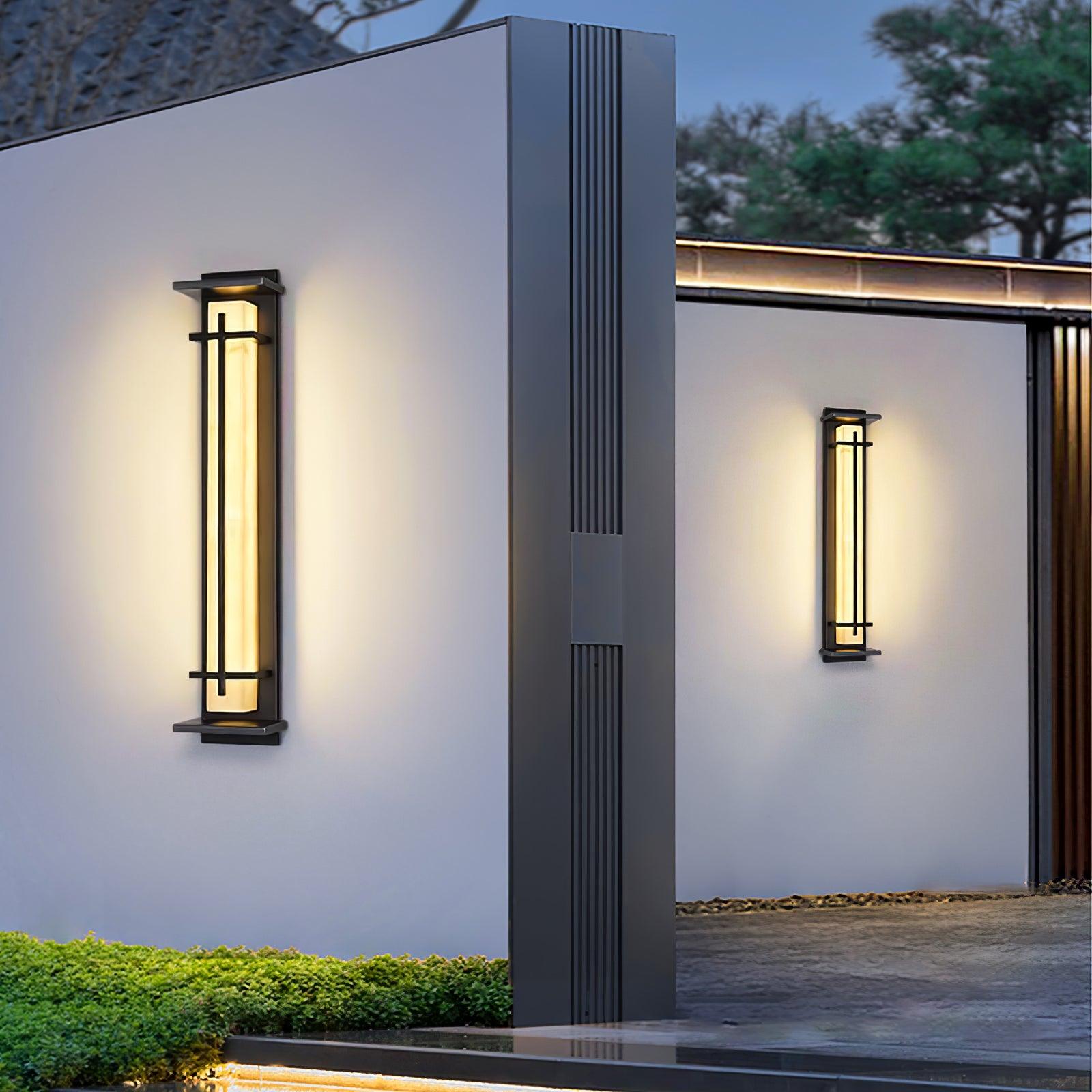 Waterproof LED Outdoor Wall Lamp in Alabaster Design