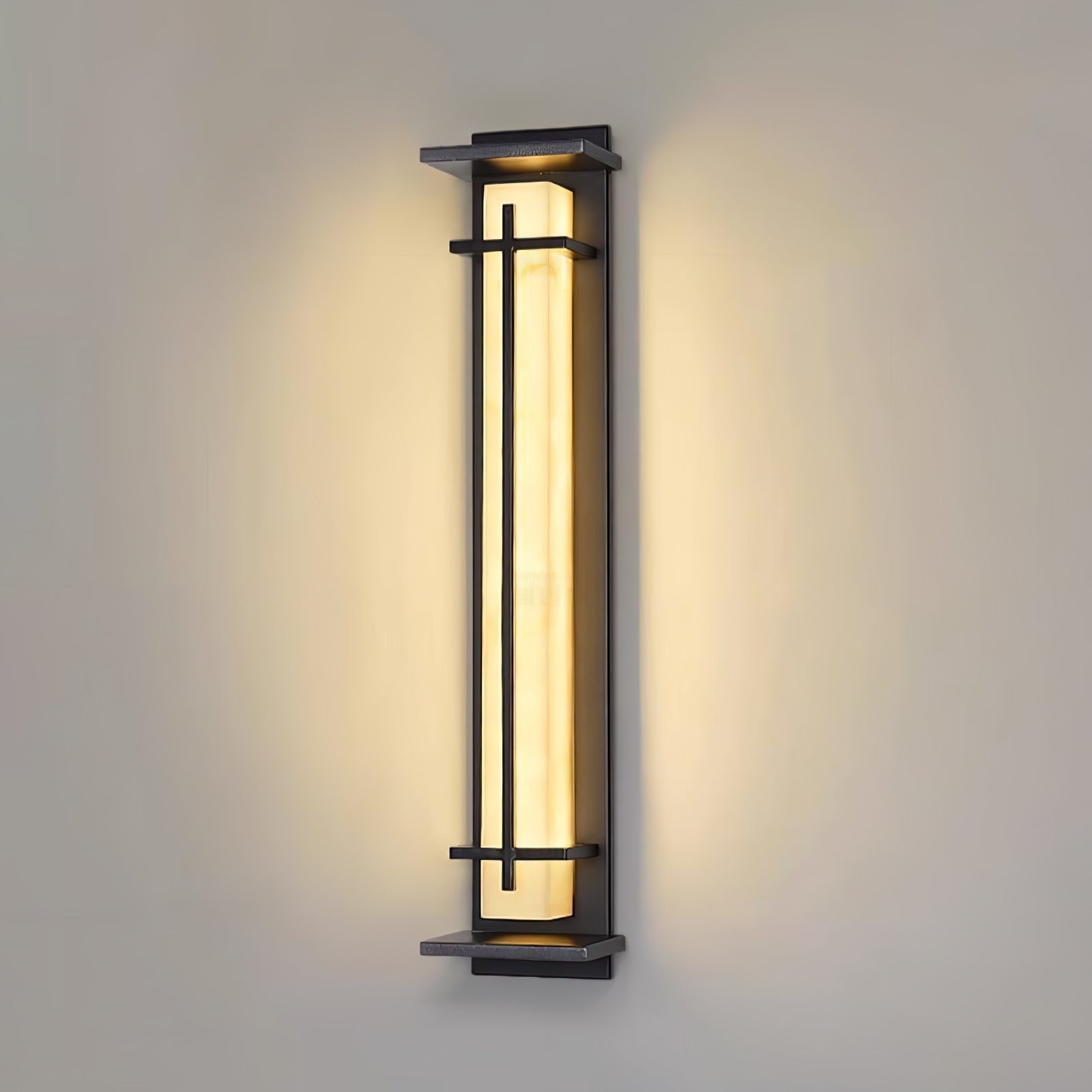 Waterproof LED Outdoor Wall Lamp in Alabaster Design