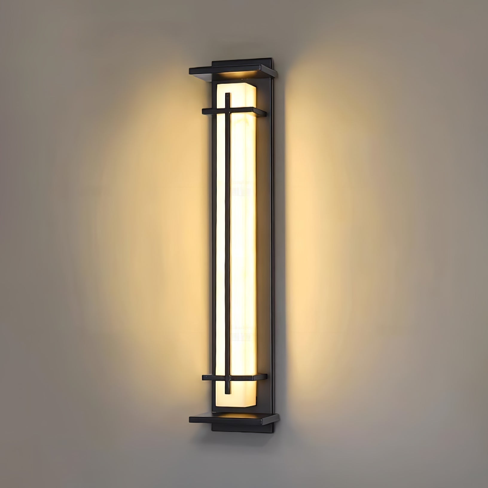Waterproof LED Outdoor Wall Lamp in Alabaster Design