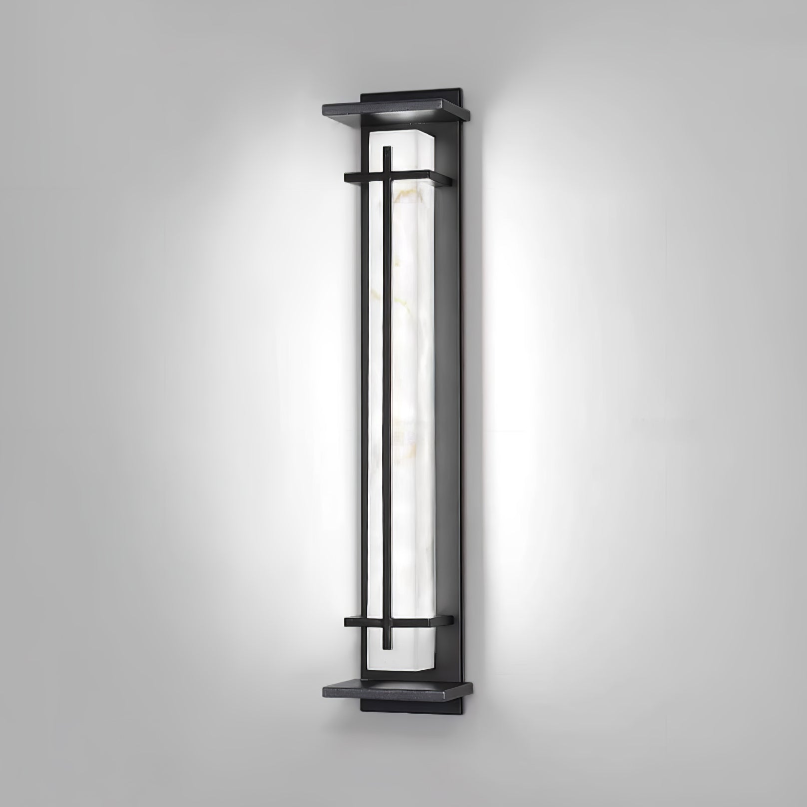 Waterproof LED Outdoor Wall Lamp in Alabaster Design