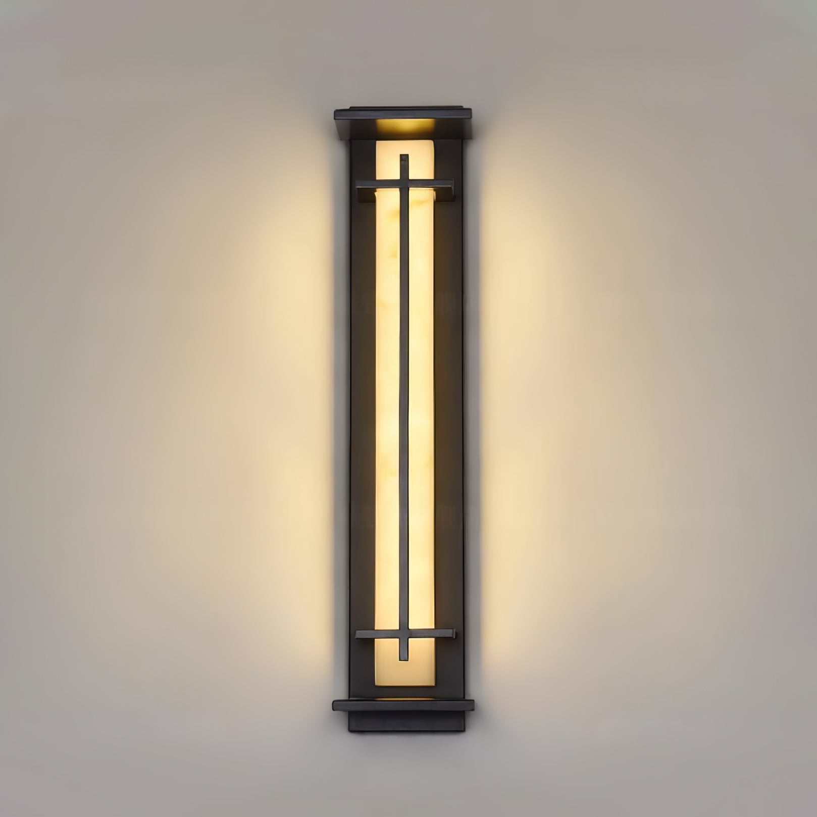 Waterproof LED Outdoor Wall Lamp in Alabaster Design