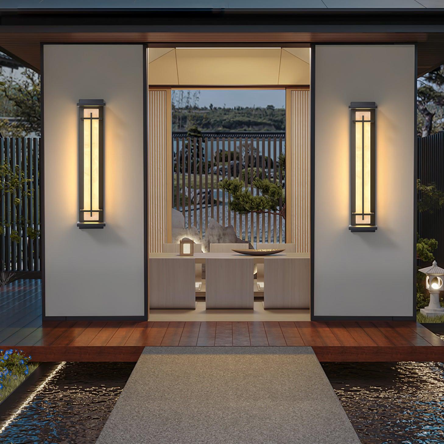 Waterproof LED Outdoor Wall Lamp in Alabaster Design