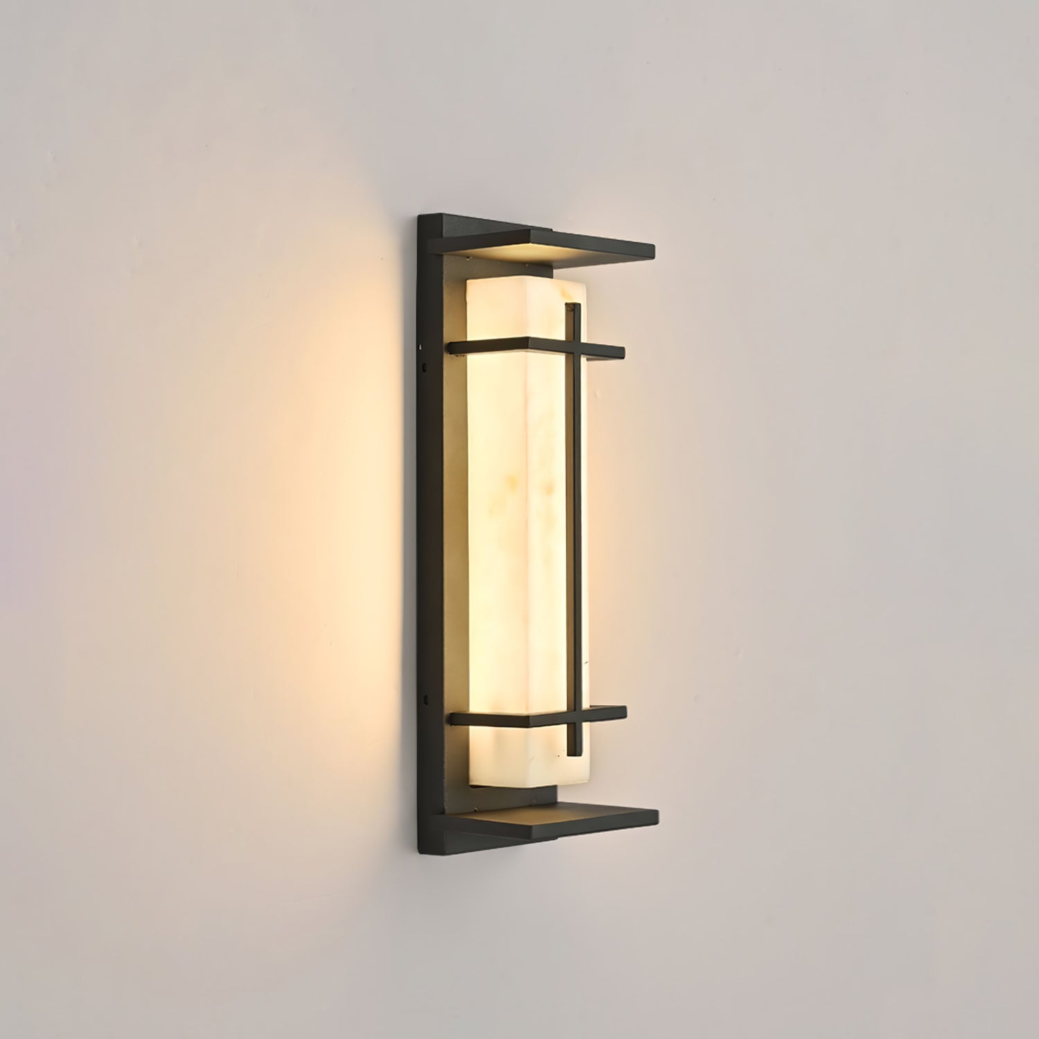 Waterproof LED Outdoor Wall Lamp in Alabaster Design