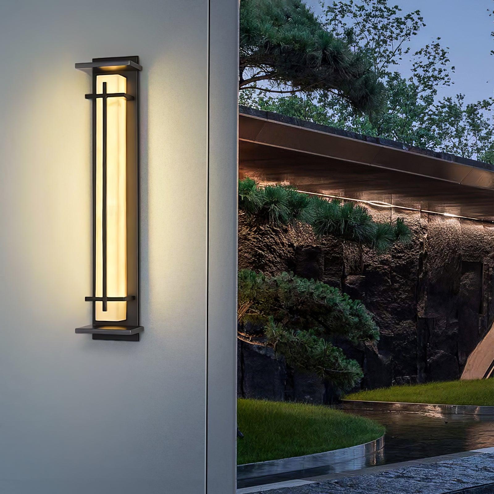 Waterproof LED Outdoor Wall Lamp in Alabaster Design