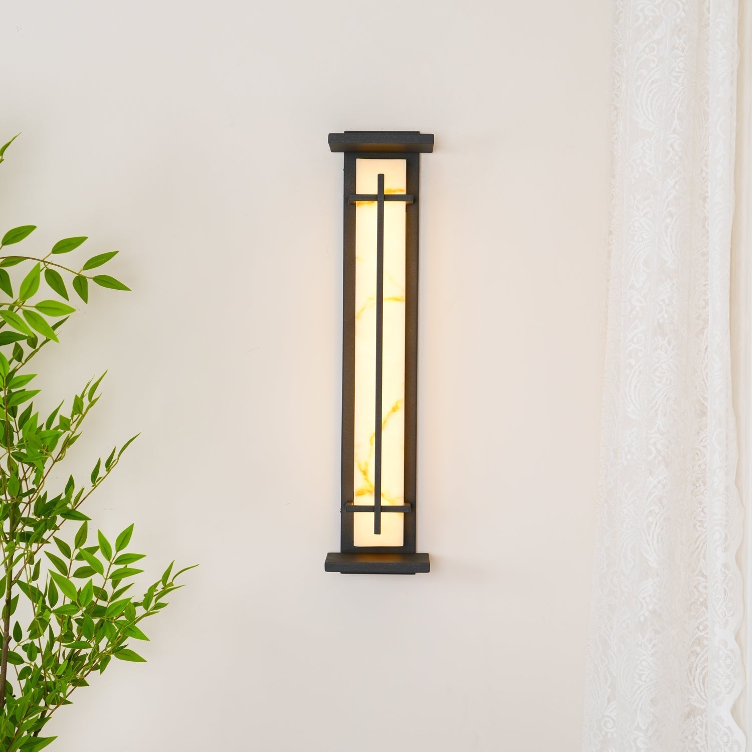 Waterproof LED Outdoor Wall Lamp in Alabaster Design