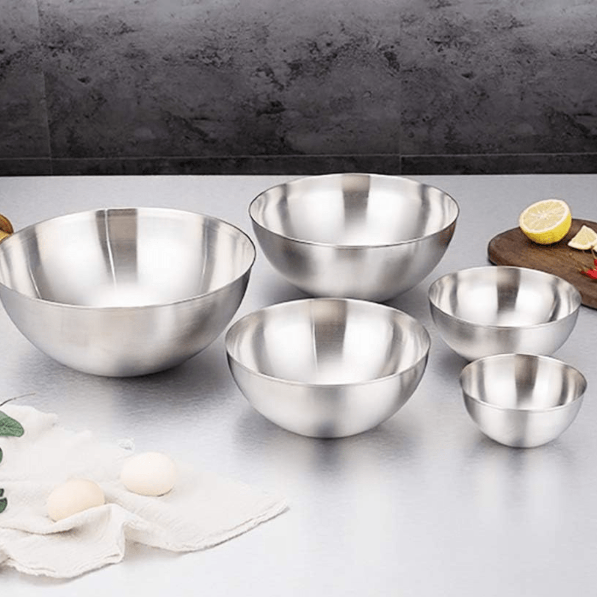 ElegantNest 5-Piece Stainless Steel Mixing Bowl Set