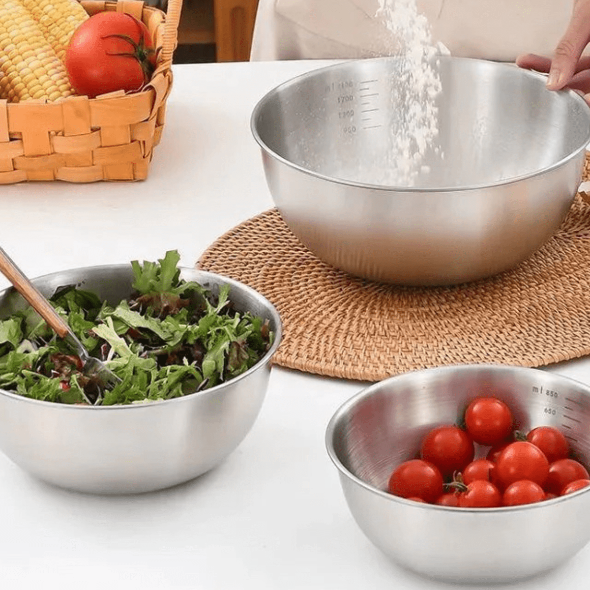 ElegantNest 5-Piece Stainless Steel Mixing Bowl Set