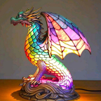 Accent Light Table Lamp with Animal Design and Stained Glass Finish