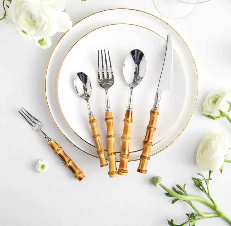 Eco-Friendly Bamboo & Steel Cutlery Collection