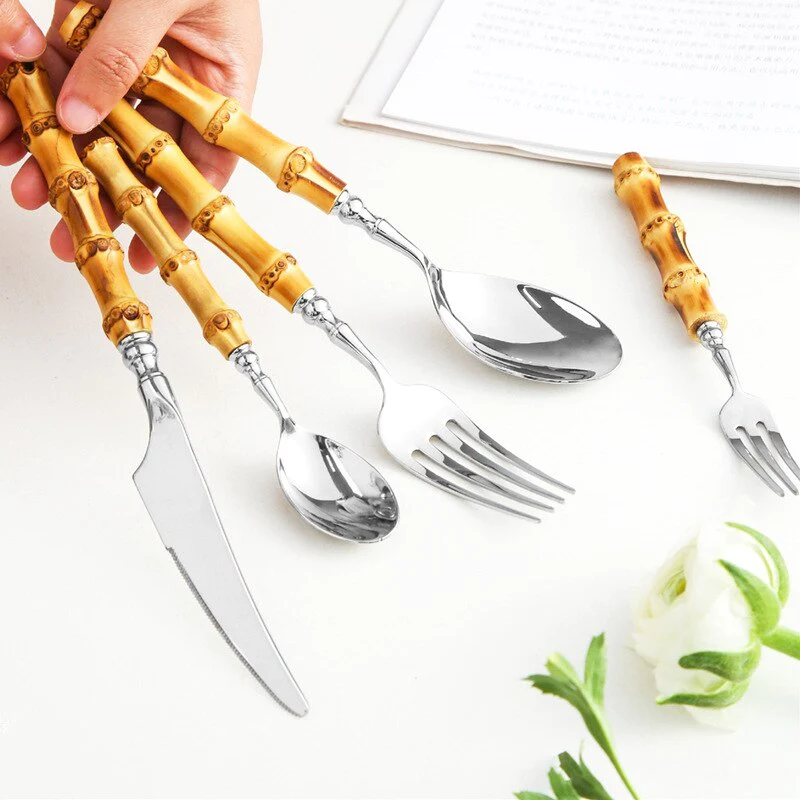 Eco-Friendly Bamboo & Steel Cutlery Collection