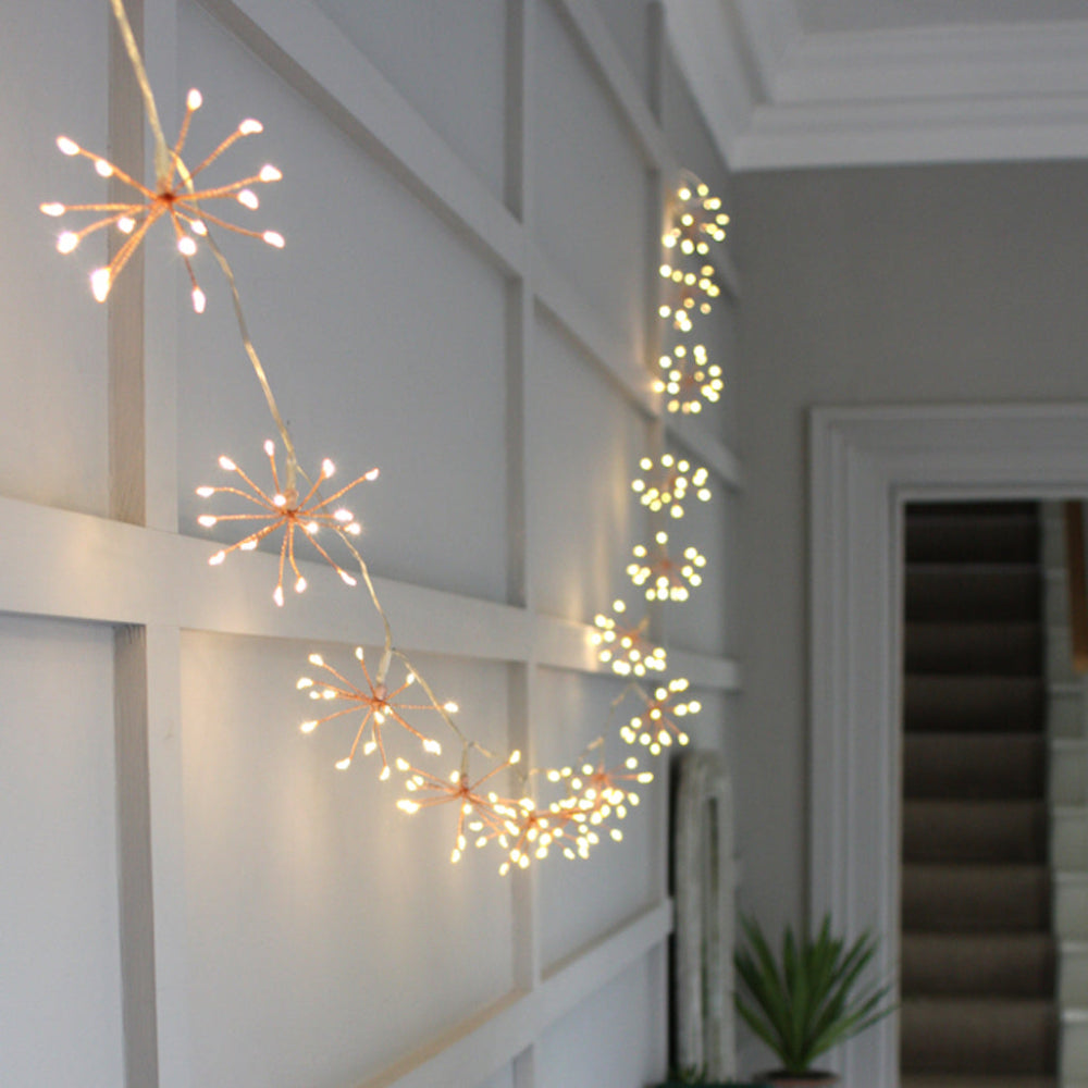 String Lights with Copper Starburst Design