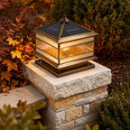 Outdoor Copper Pillar Lights - Garden Illumination with Dual Power