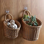 Sleek Woven Storage Basket with Curved Handle