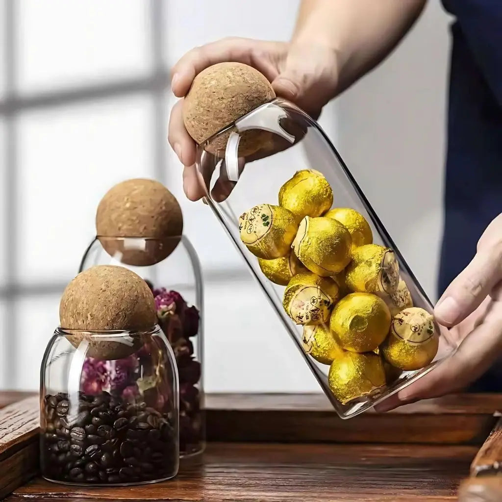 Elegant Glass Canister Trio for Your Kitchen Needs