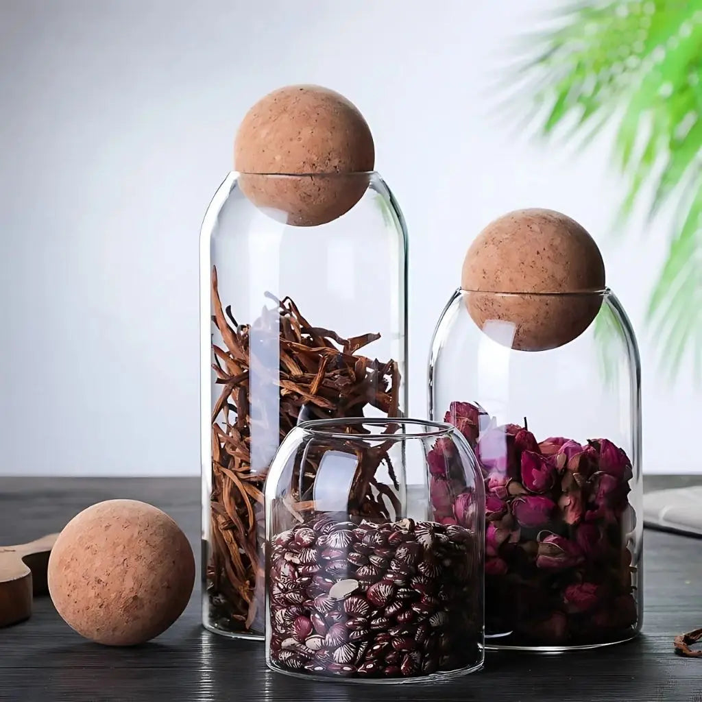 Elegant Glass Canister Trio for Your Kitchen Needs