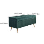 Velvet Storage Bench with Metal Base – Backless for Entryway or Bed
