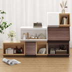Multi-Tier Wooden Storage Cabinet with Doors for Bedroom and Living Room