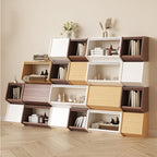 Multi-Tier Wooden Storage Cabinet with Doors for Bedroom and Living Room