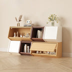 Multi-Tier Wooden Storage Cabinet with Doors for Bedroom and Living Room