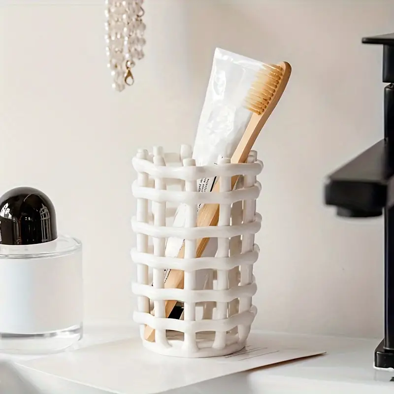 Charming Ceramic Toothbrush Organizer for Your Bathroom