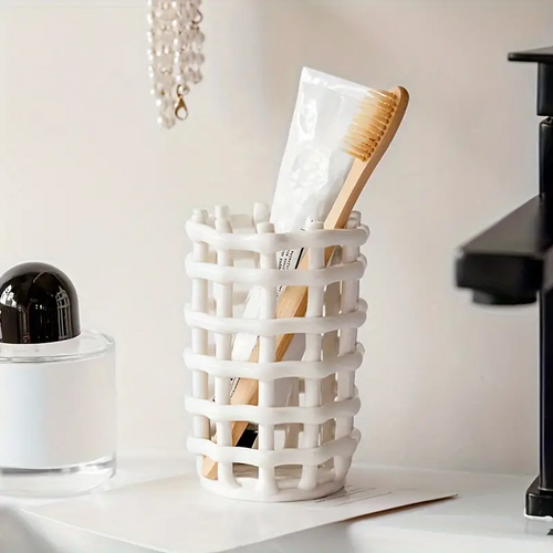 Charming Ceramic Toothbrush Organizer for Your Bathroom