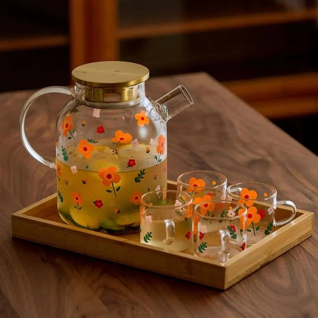 Floral Harmony Borosilicate Glass Tea Brewing Collection