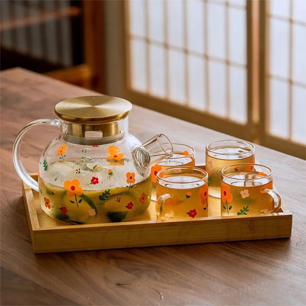 Floral Harmony Borosilicate Glass Tea Brewing Collection