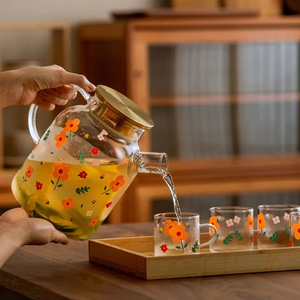 Floral Harmony Borosilicate Glass Tea Brewing Collection