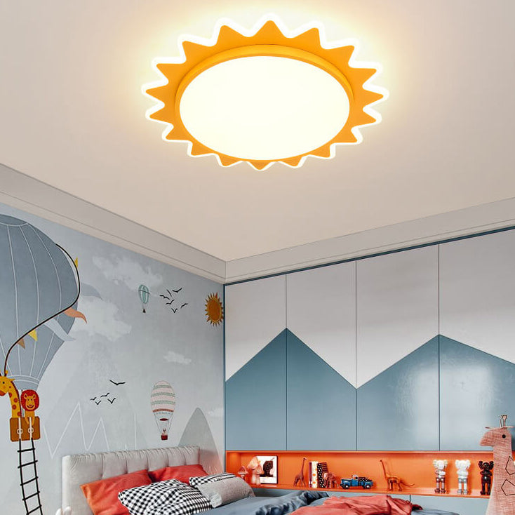 Modern Yellow Flush Mount Ceiling Light for Playful Interiors