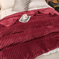 Cozy Striped Fleece Throw Blanket – Lightweight Warmth for Couch and Bed