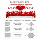 Romantic Polyester Table Cover with Heart-Shaped Rose Petals