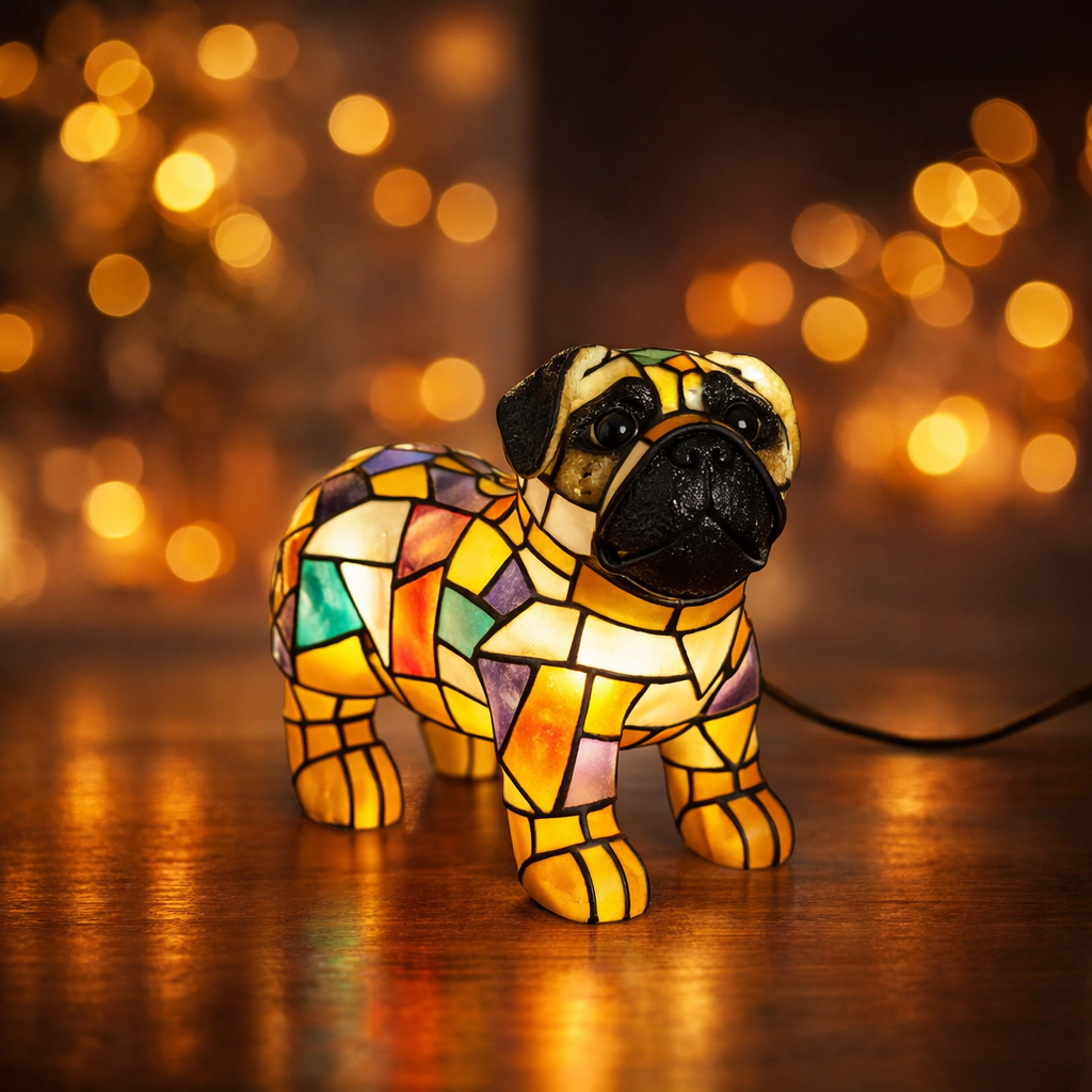 Decorative Dog Figurine Table Lamp in Resin – Accent Lighting
