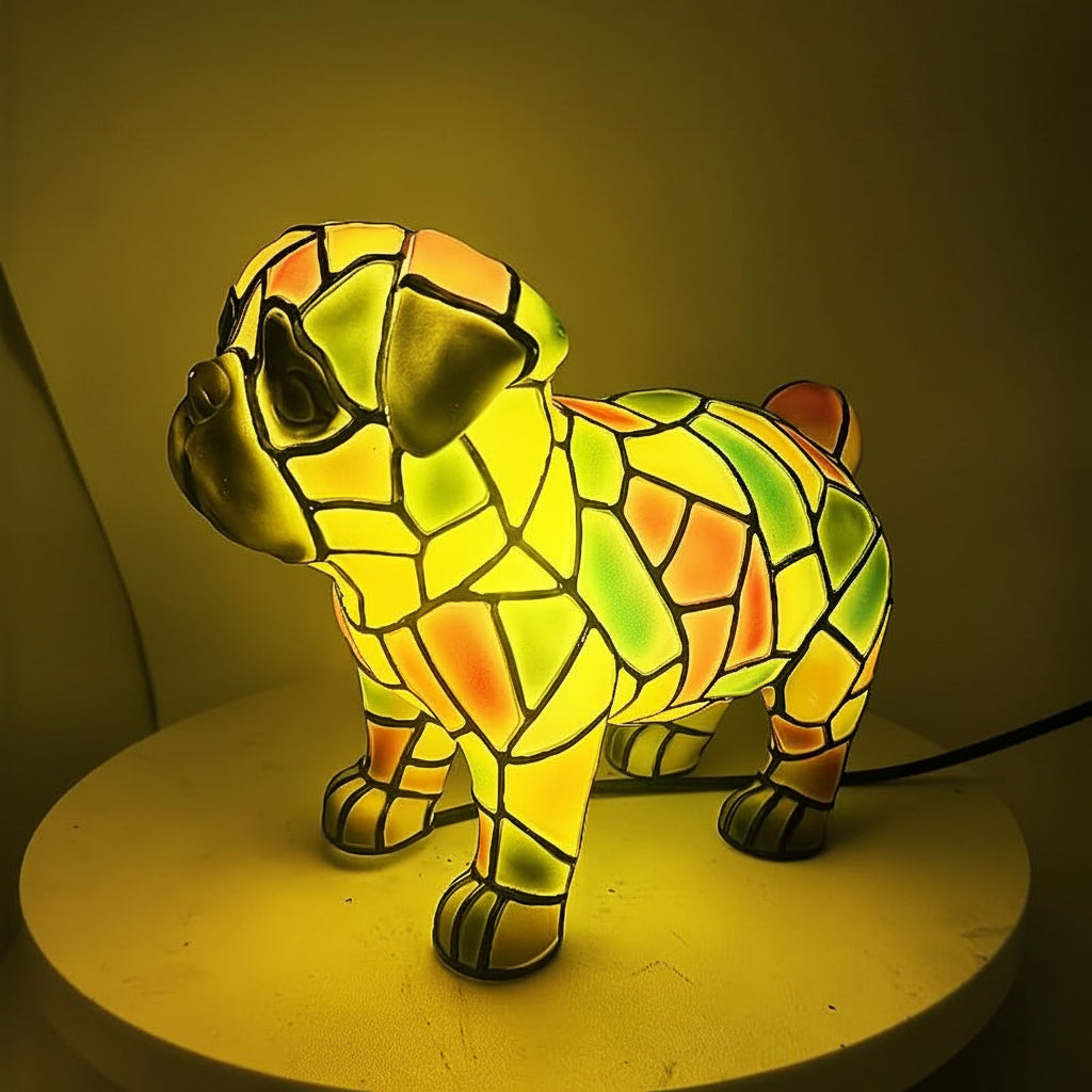 Decorative Dog Figurine Table Lamp in Resin – Accent Lighting