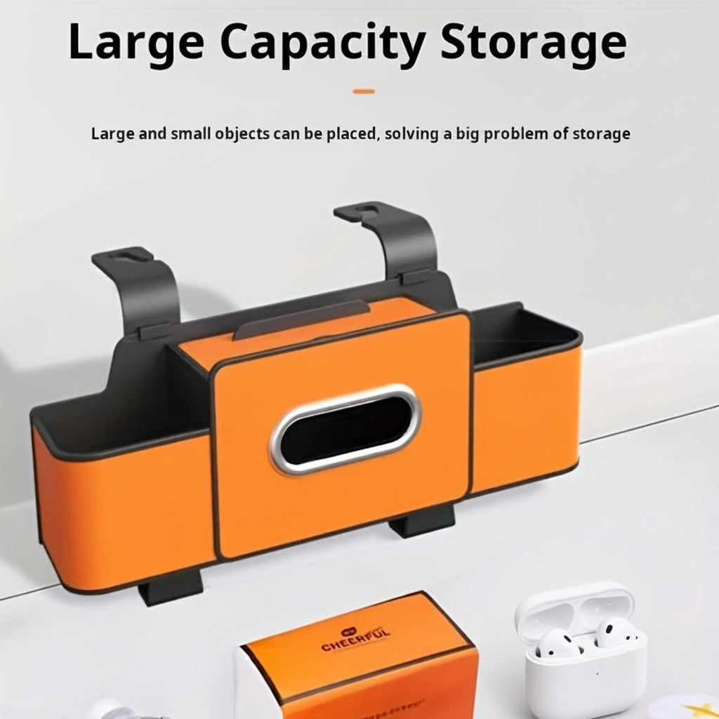 Multifunctional Seat Back Storage Box with Cup Holder for Cars