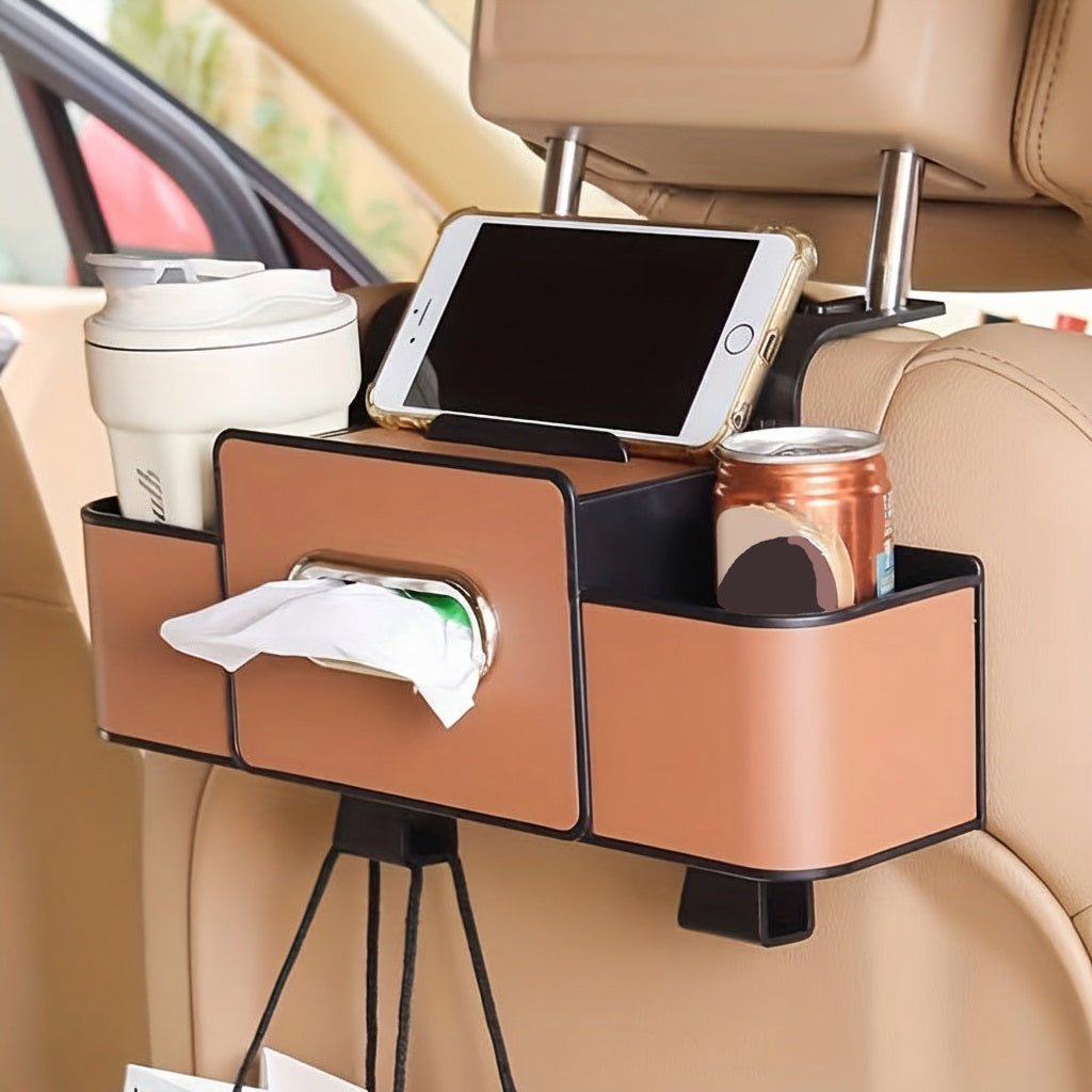 Multifunctional Seat Back Storage Box with Cup Holder for Cars