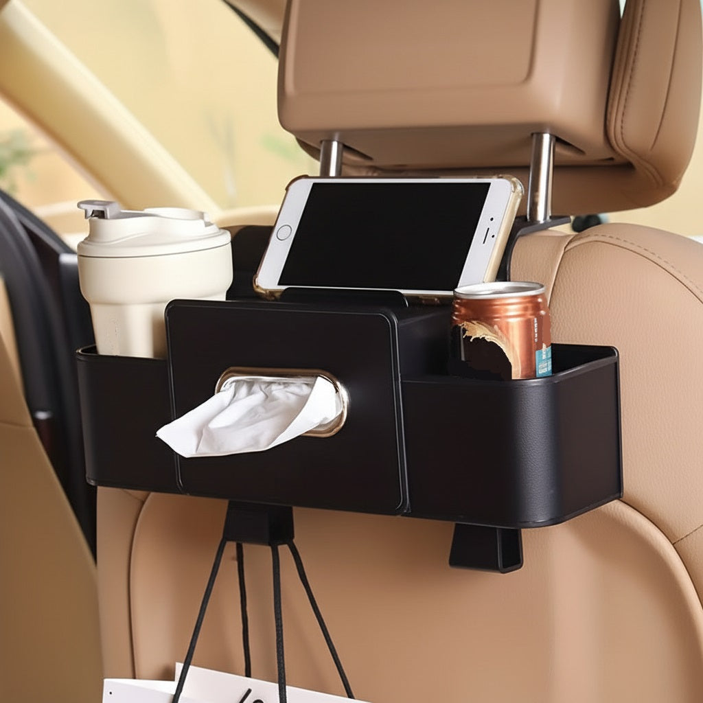 Multifunctional Seat Back Storage Box with Cup Holder for Cars