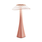 Table Lamp with Clear Disc Shade and Fluted Glass Design
