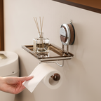 Wall-Mounted Stainless Steel Toilet Paper Dispenser with Self-Adhesive